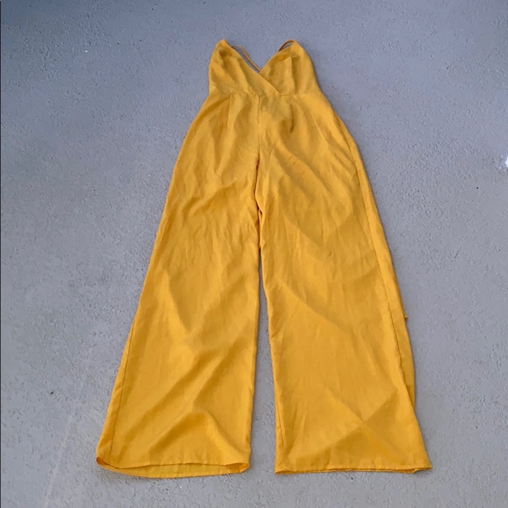 Forever 21 Yellow Strapped Jumpsuit